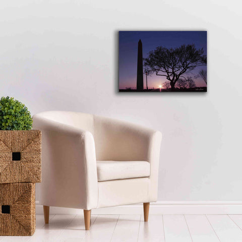 Image of 'Nightfall at the Washington Monument' by Lori Deiter, Canvas Wall Art,26 x 18
