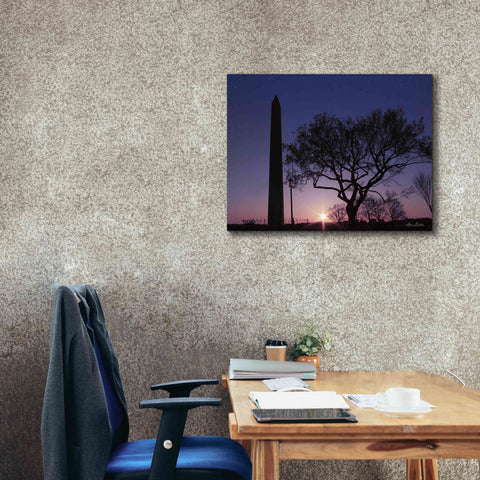 Image of 'Nightfall at the Washington Monument' by Lori Deiter, Canvas Wall Art,34 x 26