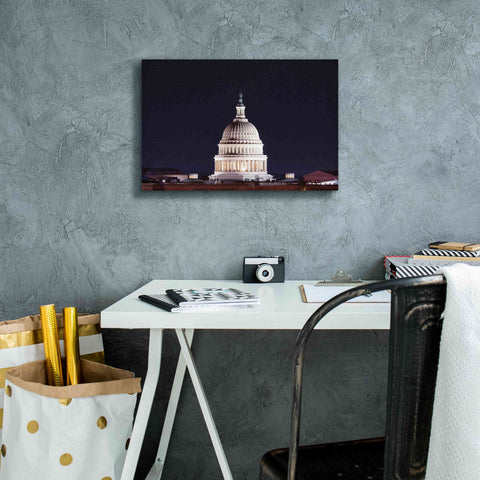 Image of 'US Capital at Night' by Lori Deiter, Canvas Wall Art,18 x 12