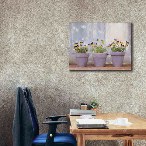 Image of 'Pansy Still Life I' by Lori Deiter, Canvas Wall Art,34 x 26