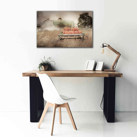 Image of 'Pumpkin Harvest Barn' by Lori Deiter, Canvas Wall Art,40 x 26
