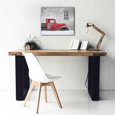 Image of 'Christmas Truck with Plaid Bow' by Lori Deiter, Canvas Wall Art,24 x 20