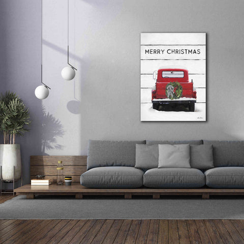 Image of 'Christmas Truck on Wood' by Lori Deiter, Canvas Wall Art,40 x 54