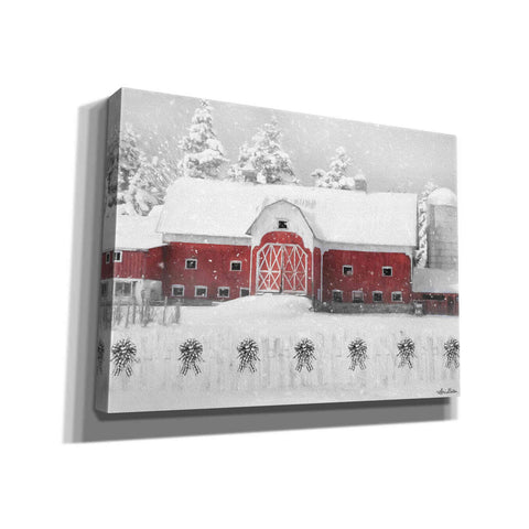 Image of 'Barn with Fence and Bows' by Lori Deiter, Canvas Wall Art