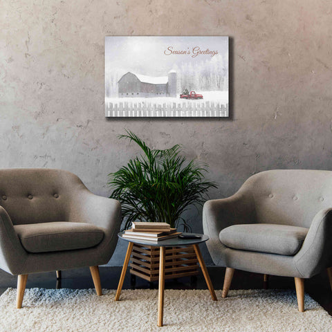 Image of 'Season's Greetings with Truck' by Lori Deiter, Canvas Wall Art,40 x 26