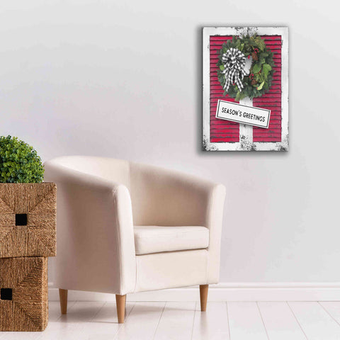 Image of 'Christmas Shutters with Wreath I' by Lori Deiter, Canvas Wall Art,18 x 26
