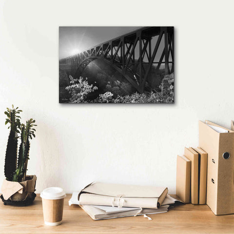 Image of 'Sunrise at Letchworth Black & White' by Lori Deiter, Canvas Wall Art,18 x 12