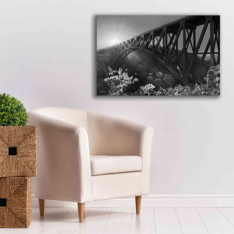 Image of 'Sunrise at Letchworth Black & White' by Lori Deiter, Canvas Wall Art,40 x 26