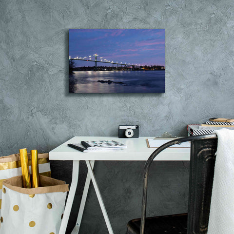 Image of 'Bridge at Night' by Lori Deiter, Canvas Wall Art,18 x 12