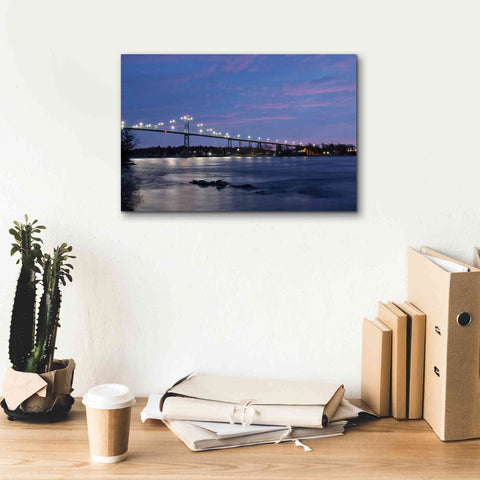Image of 'Bridge at Night' by Lori Deiter, Canvas Wall Art,18 x 12