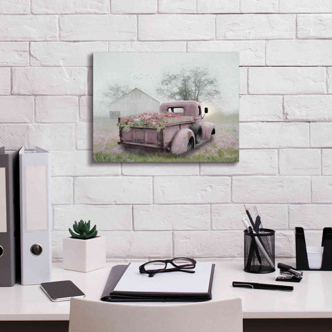 Image of 'Pink Flower Truck' by Lori Deiter, Canvas Wall Art,16 x 12