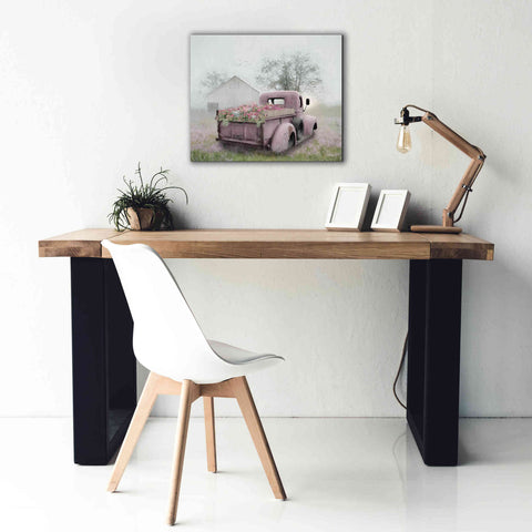 Image of 'Pink Flower Truck' by Lori Deiter, Canvas Wall Art,24 x 20