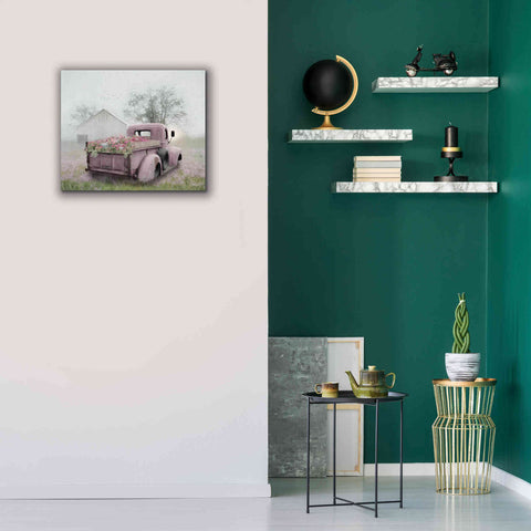 Image of 'Pink Flower Truck' by Lori Deiter, Canvas Wall Art,24 x 20