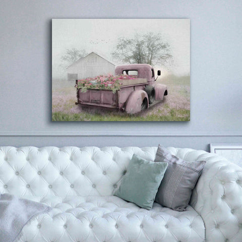 Image of 'Pink Flower Truck' by Lori Deiter, Canvas Wall Art,54 x 40