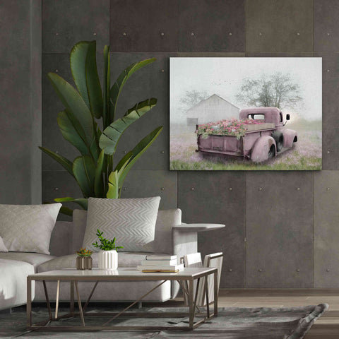 Image of 'Pink Flower Truck' by Lori Deiter, Canvas Wall Art,54 x 40