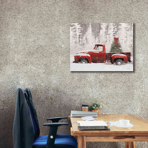 Image of 'Red Truck with Christmas Tree II' by Lori Deiter, Canvas Wall Art,34 x 26