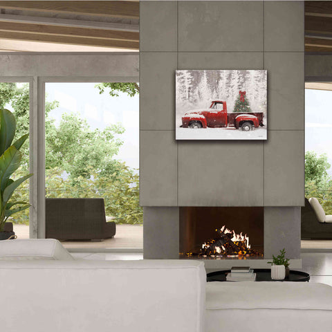 Image of 'Red Truck with Christmas Tree II' by Lori Deiter, Canvas Wall Art,34 x 26