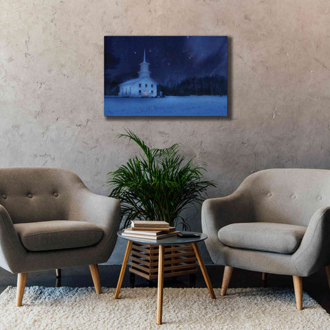 Image of 'Starry Night Church' by Lori Deiter, Canvas Wall Art,40 x 26