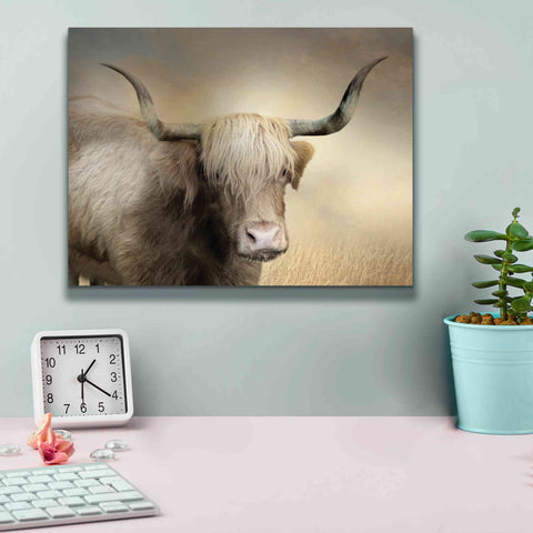 Image of 'Highland Cow in Golden Grass' by Lori Deiter, Canvas Wall Art,16 x 12