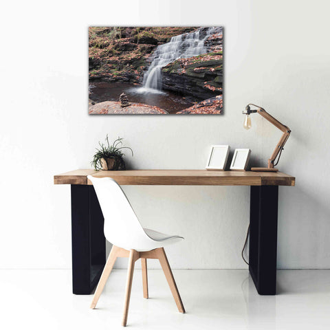 Image of 'Peaceful Day at Mohican Falls' by Lori Deiter, Canvas Wall Art,40 x 26