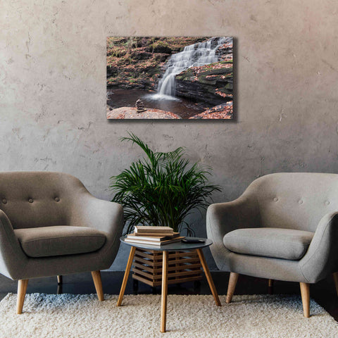 Image of 'Peaceful Day at Mohican Falls' by Lori Deiter, Canvas Wall Art,40 x 26