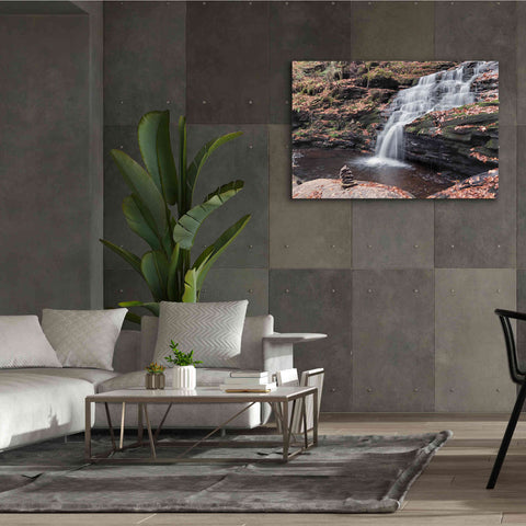 Image of 'Peaceful Day at Mohican Falls' by Lori Deiter, Canvas Wall Art,60 x 40