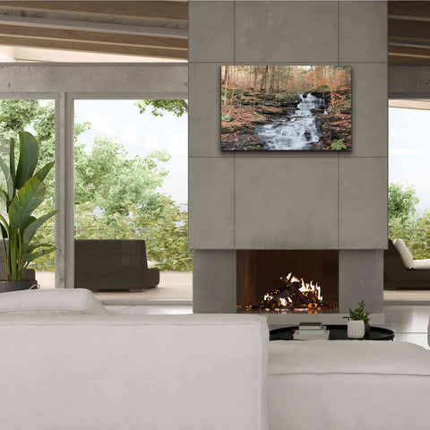 Image of 'Waterfall Steps at Pigeon Run' by Lori Deiter, Canvas Wall Art,40 x 26