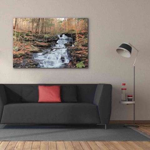 Image of 'Waterfall Steps at Pigeon Run' by Lori Deiter, Canvas Wall Art,60 x 40
