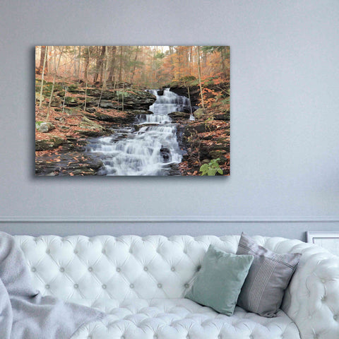 Image of 'Waterfall Steps at Pigeon Run' by Lori Deiter, Canvas Wall Art,60 x 40