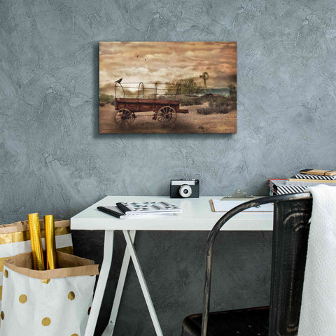 Image of 'Desert Wagon' by Lori Deiter, Canvas Wall Art,18 x 12
