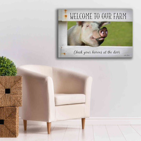 Image of 'Welcome Pig' by Lori Deiter Canvas Wall Art,40 x 26