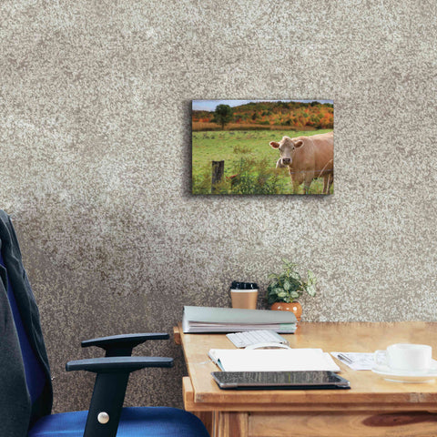 Image of 'Fall Cow' by Lori Deiter Canvas Wall Art,18 x 12