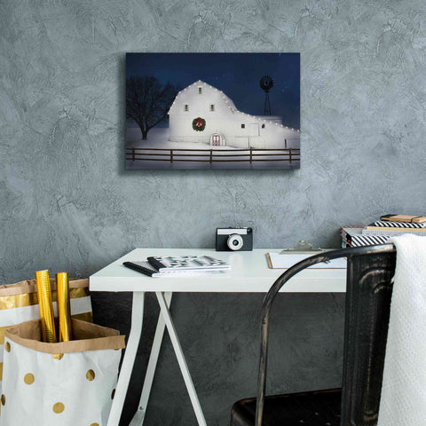 Image of 'Christmas Starry Night' by Lori Deiter Canvas Wall Art,18 x 12