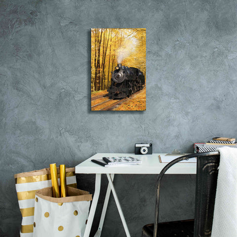 Image of 'Fall Locomotive' by Lori Deiter Canvas Wall Art,12 x 18