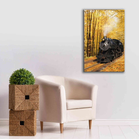 Image of 'Fall Locomotive' by Lori Deiter Canvas Wall Art,26 x 40