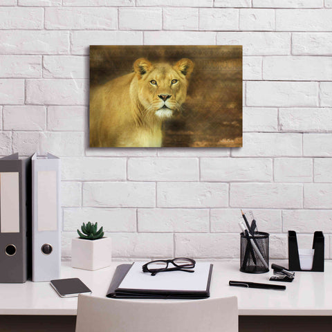 Image of 'Tribal Lioness' by Lori Deiter Canvas Wall Art,18 x 12