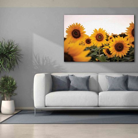 Image of 'Sunflower Field' by Donnie Quillen Canvas Wall Art,60 x 40