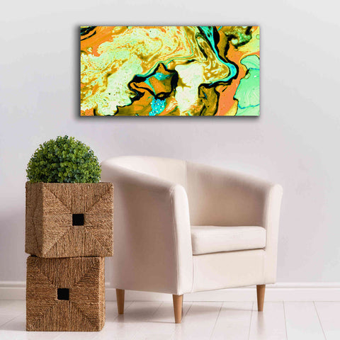Image of 'Orange Lava' Canvas Wall Art,40 x 20