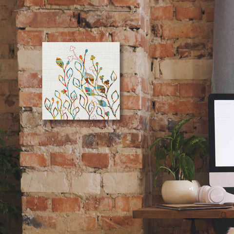 Image of 'Rainbow Vines with Flowers Spice' by Kathy Ferguson, Canvas Wall Art,12 x 12