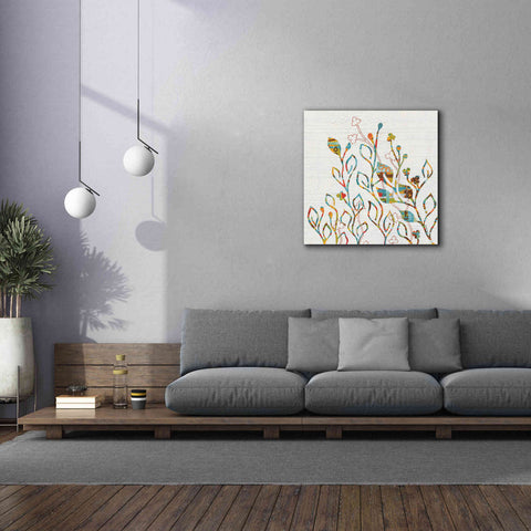 Image of 'Rainbow Vines with Flowers Spice' by Kathy Ferguson, Canvas Wall Art,37 x 37