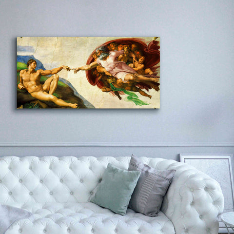 Image of 'The Creation of Adam' by Michelangelo, Canvas Wall Art,60 x 30