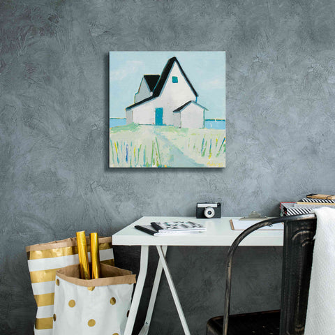 Image of 'Cottage by the Sea' by Phyllis Adams, Canvas Wall Art,18 x 18