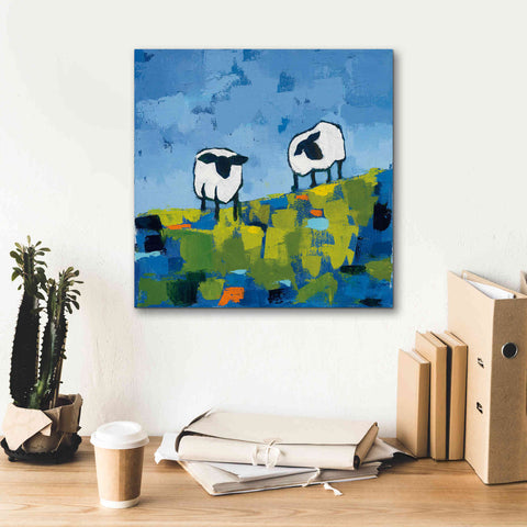 Image of 'Two Sheep' by Phyllis Adams, Canvas Wall Art,18 x 18