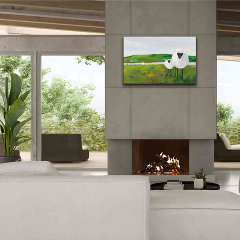 Image of 'Sheep in the Meadow' by Phyllis Adams, Canvas Wall Art,40 x 26