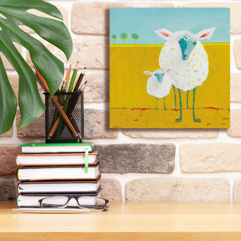 Image of 'Mama and Baby Sheep' by Phyllis Adams, Canvas Wall Art,12 x 12