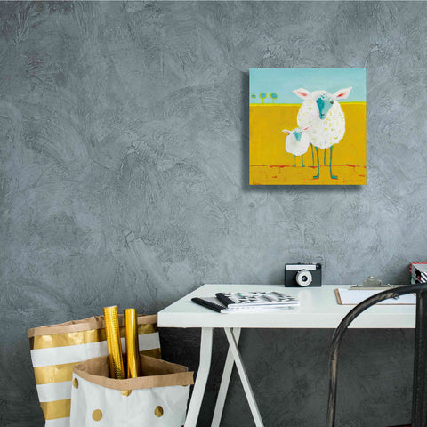 Image of 'Mama and Baby Sheep' by Phyllis Adams, Canvas Wall Art,12 x 12