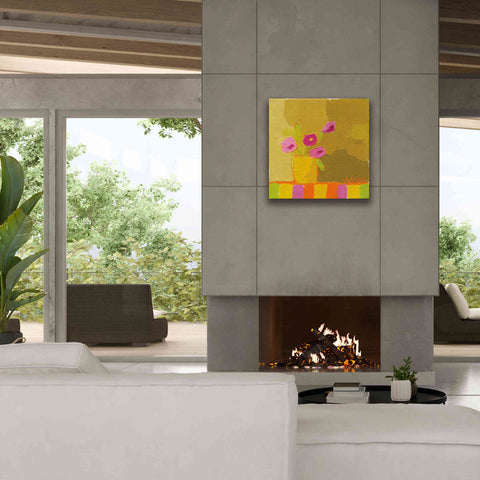 Image of 'Yellow Vase' by Phyllis Adams, Canvas Wall Art,26 x 26