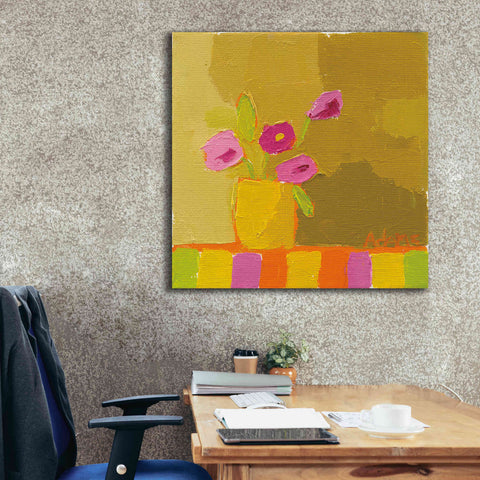 Image of 'Yellow Vase' by Phyllis Adams, Canvas Wall Art,37 x 37