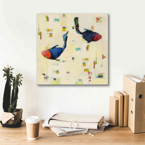 Image of 'One Fish Two Fish Big' by Phyllis Adams, Canvas Wall Art,18 x 18