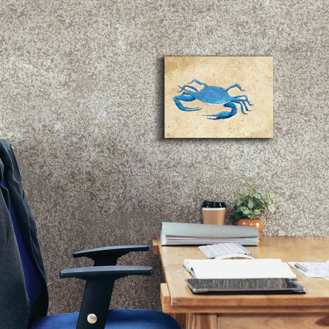 Image of 'Blue Crab V Neutral Crop' by Phyllis Adams, Canvas Wall Art,16 x 12